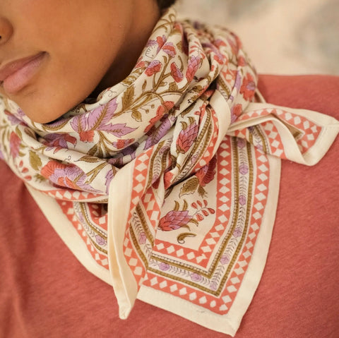 Foulard grand format Courtney Terracotta