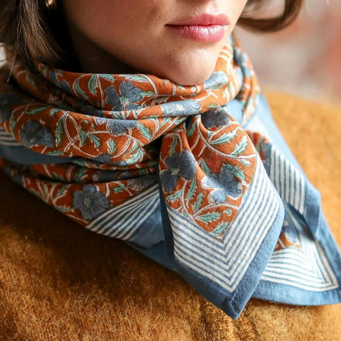 Foulard grand format Pia Brique