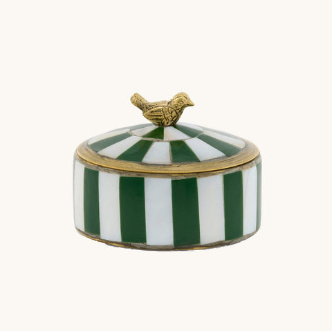 Boîte A Bijoux Lola Vert & Blanc - La Quincaillerie Remoise