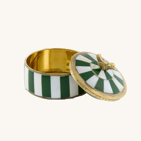 Boîte A Bijoux Lola Vert & Blanc - La Quincaillerie Remoise