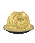 Bougeoir Photophore En Porcelaine Blanche Cerf - La Quincaillerie Remoise