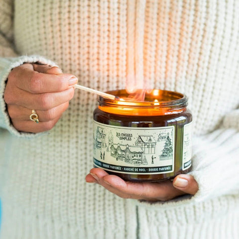 Bougie 3 Mèches Marché de Noël - La Quincaillerie Remoise