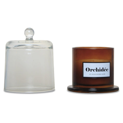 Bougie cloche ambre orchidée blanche - La Quincaillerie Remoise