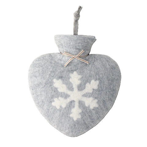 Bouillotte grise Flocon de Neige blanc - La Quincaillerie Remoise
