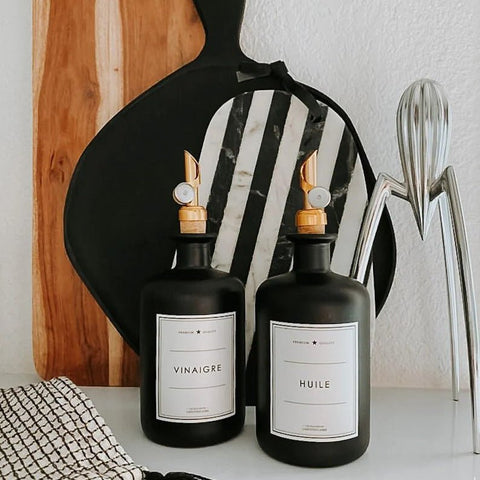 Coffret Huile et Vinaigre Luxe Noir - La Quincaillerie Remoise