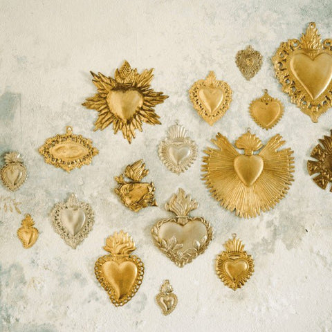 Ex - voto Coeur Rayons Or - La Quincaillerie Remoise