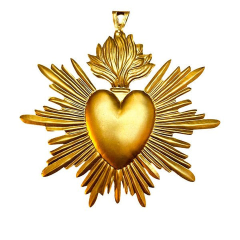 Ex - voto Coeur Sacré Or - La Quincaillerie Remoise