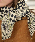 Foulard grand format Damier Encre - La Quincaillerie Remoise