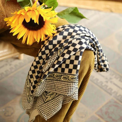 Foulard grand format Damier Encre - La Quincaillerie Remoise