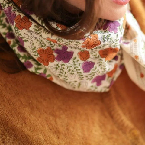 Foulard grand format Ellis Violette - La Quincaillerie Remoise