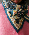 Foulard grand format Manon Bleu Azur - La Quincaillerie Remoise