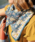 Foulard grand format Manon Bleu Azur - La Quincaillerie Remoise
