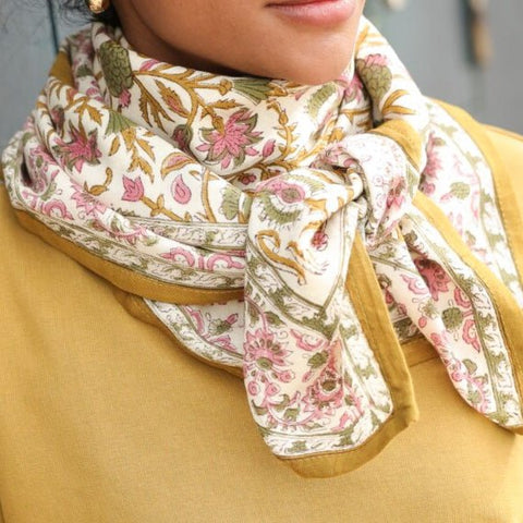 Foulard grand format Mina Jaspe - La Quincaillerie Remoise