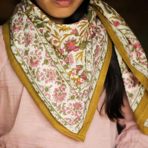 Foulard grand format Mina Jaspe - La Quincaillerie Remoise