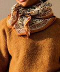 Foulard grand format Palmyre caramel beurre salé - La Quincaillerie Remoise