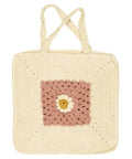 Sac En Crochet Blanc Cassé Et Rose Avec Fleur - La Quincaillerie Remoise