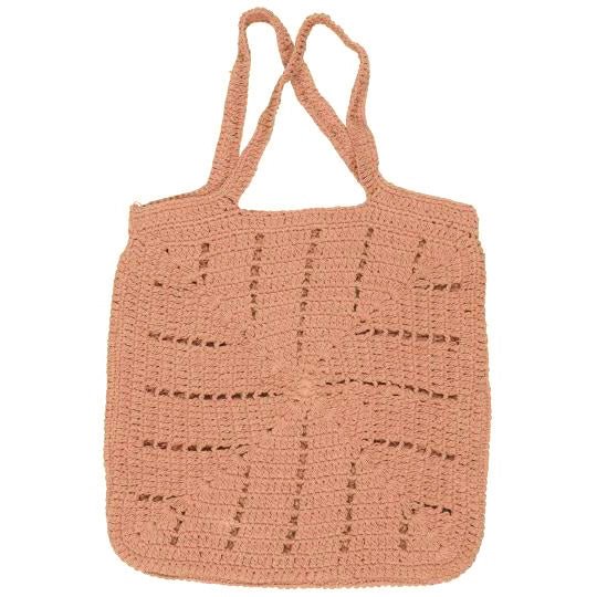 Sac En Crochet Rose Corail Amande - La Quincaillerie Remoise