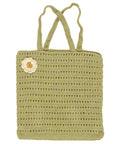 Sac En Crochet Vert Amande Avec Fleur - La Quincaillerie Remoise