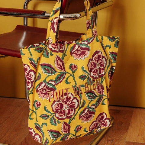 Tote bag Tout va Bien Jaune - La Quincaillerie Remoise