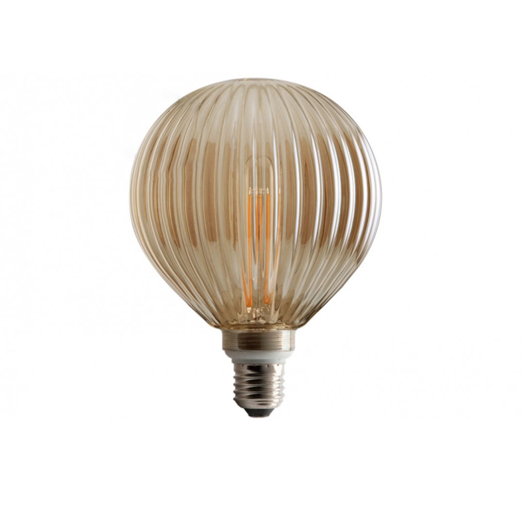 Ampoule LED à filament E27 dimmable - verre ligné fumé - 4W - La Quincaillerie Remoise