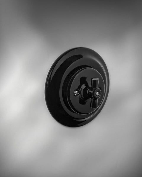 Interrupteur rotatif à encastrer en porcelaine de style vintage - La Quincaillerie Remoise