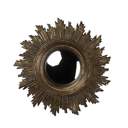 Miroir convexe soleil doré antique - La Quincaillerie Remoise