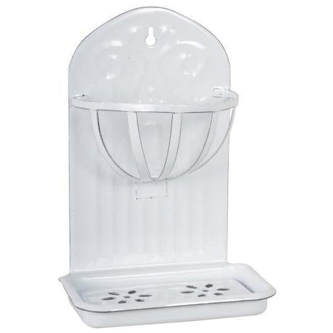 Porte savon avec panier émail mural - La Quincaillerie Remoise