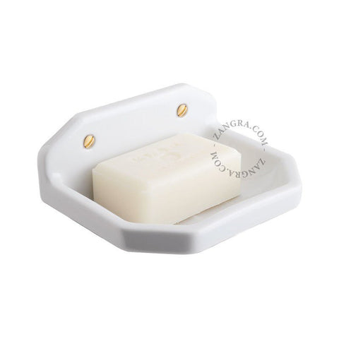 Porte Savon Mural en Porcelaine Blanche - La Quincaillerie Remoise