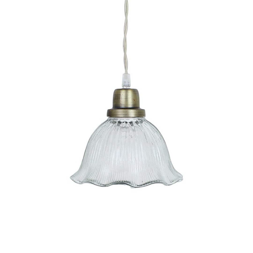 Suspension Lampe Greta Wavy Clear/Antique Laiton - La Quincaillerie Remoise