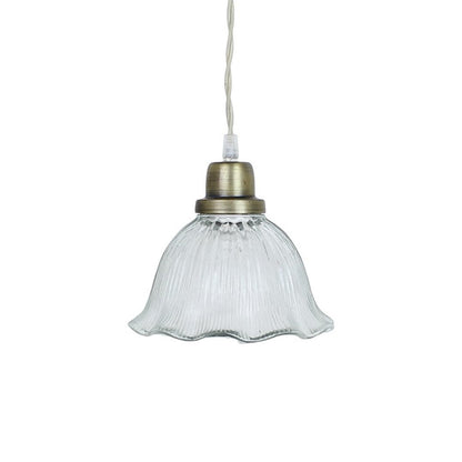 Suspension Lampe Greta Wavy Clear/Antique Laiton - La Quincaillerie Remoise