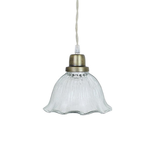 Suspension Lampe Greta Wavy Clear/Antique Laiton - La Quincaillerie Remoise